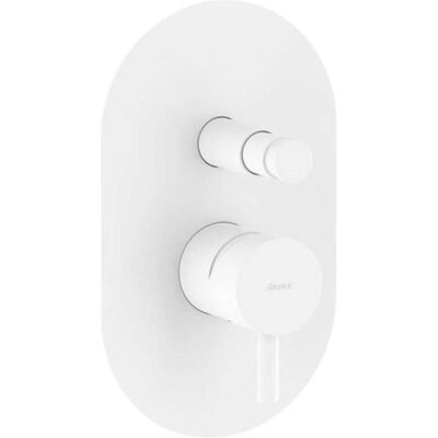 Ravak, Duscharmatur + Badewannenarmatur, espirit - inbouwkraan, voor 2 functies, met behuizing, mat wit Ravak, Duscharmatur + Badewannenarmatur, espirit - inbouwkraan, voor 2 functies, met behuizing, mat wit