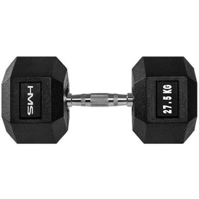 HMS Hex-Pro 27,5 kg Hanteln - Sechseckige Form, Ergonomischer Griff, Robuste Beschichtung - Fitnessgerät HMS Hex-Pro 27,5 kg Hanteln - Sechseckige Form, Ergonomischer Griff, Robuste Beschichtung - Fitnessgerät