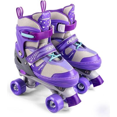 California, Mädchen, Rollschuhe, - Adjustable Side-by-Side Roller Skates - Size 31-34 (31, 32, 33, 34), Violett California, Mädchen, Rollschuhe, - Adjustable Side-by-Side Roller Skates - Size 31-34 (31, 32, 33, 34), Violett