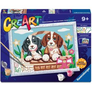 Ravensburger CreArt, Malen nach Zahlen Kinder - Hunde im Körbchen Ravensburger CreArt, Malen nach Zahlen Kinder - Hunde im Körbchen