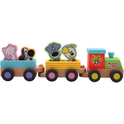 Johntoy Woezel & Pip - Holzeisenbahnset mit Figuren Johntoy Woezel & Pip - Holzeisenbahnset mit Figuren