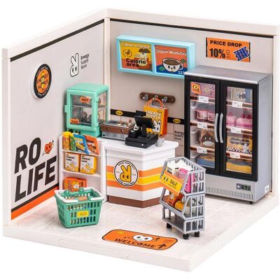 Robotime Miniatur-DIY-Plastik-Supermarkt - Energieversorgung Robotime Miniatur-DIY-Plastik-Supermarkt - Energieversorgung