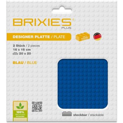 Brixies Bauplatte 20x20 Basic Doppelpack blau Brixies Bauplatte 20x20 Basic Doppelpack blau
