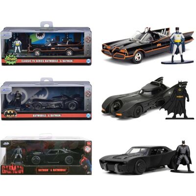 Simba Batman Batmobile Veicoli assortiti in scala 1:32 con personaggio. Simba Batman Batmobile Veicoli assortiti in scala 1:32 con personaggio.