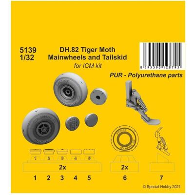 CMK DH.82 Tiger Moth Mainwheels and Tailskid (ICM kit) CMK DH.82 Tiger Moth Mainwheels and Tailskid (ICM kit)