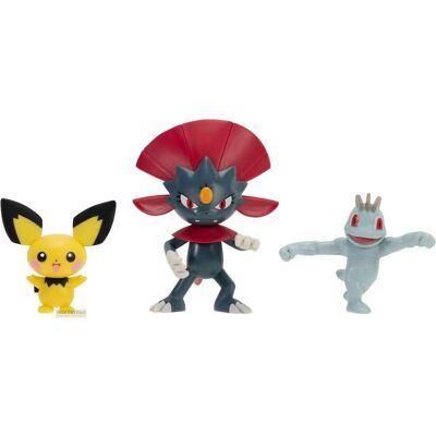 Jazwares Pokémon First Partner Battle Figure Set Figuren 3er-Pack Pichu, Machollo & Snibunna Jazwares Pokémon First Partner Battle Figure Set Figuren 3er-Pack Pichu, Machollo & Snibunna