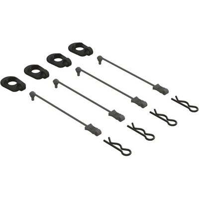 Arrma body clip retainers 1/5 scale (black, 4) Arrma body clip retainers 1/5 scale (black, 4)