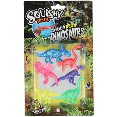 Squishy Tastic Super Stretch Neon Dinos, 6 Stk. Squishy Tastic Super Stretch Neon Dinos, 6 Stk.