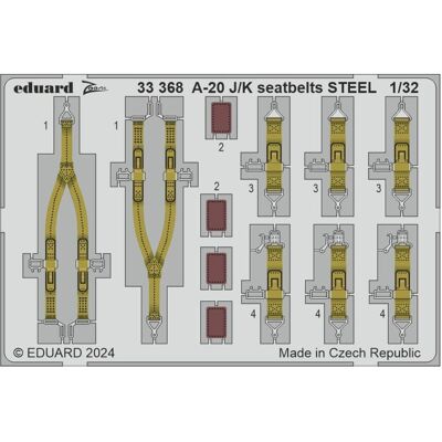 Eduard A-20J/K seatbelts STEEL HKM Eduard A-20J/K seatbelts STEEL HKM