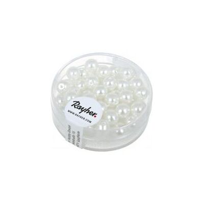 Rayher Renaissance Glaswachsperlen, 6mm ø, schneeweiss Rayher Renaissance Glaswachsperlen, 6mm ø, schneeweiss