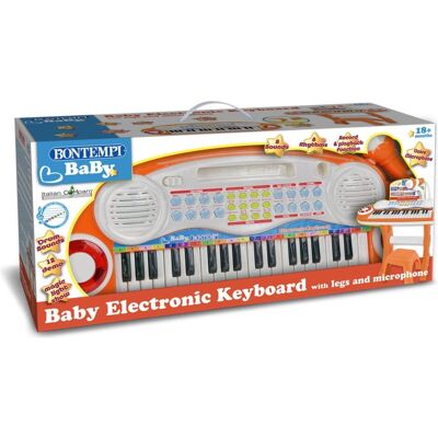 Bontempi Elektronisches Baby-Keyboard mit 37 Tasten, Mikrofon, Beinen und Hocker Bontempi Elektronisches Baby-Keyboard mit 37 Tasten, Mikrofon, Beinen und Hocker