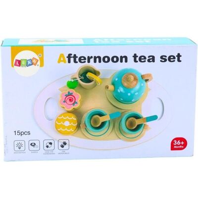 Lean Toys Teeservice aus Holz 15-teilig Lean Toys Teeservice aus Holz 15-teilig