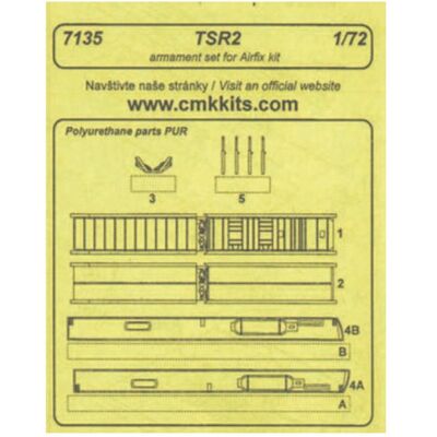 CMK TSR - 2 Armament Set Resin Detail Set für Airfix-Bausatz CMK TSR - 2 Armament Set Resin Detail Set für Airfix-Bausatz