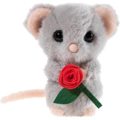 Heunec Maus mit roter Rose 15cm Heunec Maus mit roter Rose 15cm