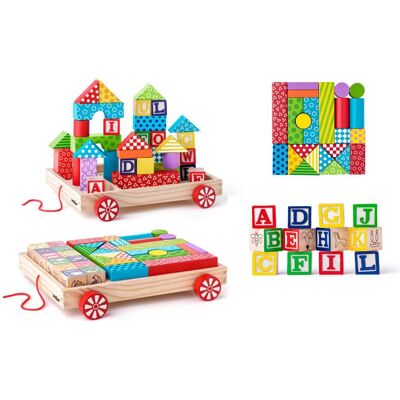 Woody Wagen mit Bausteinen, 35-tlg. Woody Wagen mit Bausteinen, 35-tlg.