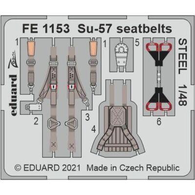 Eduard Su-57 seatbelts STEEL 1/48 for ZVEZDA Eduard Su-57 seatbelts STEEL 1/48 for ZVEZDA