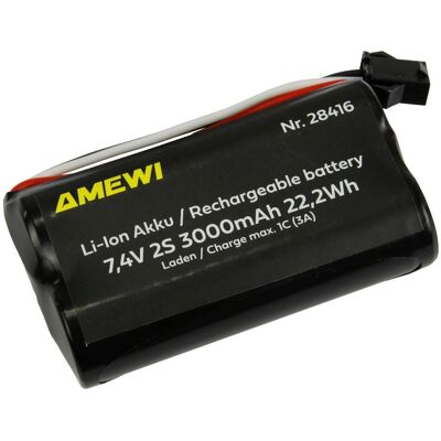 Amewi Li-Ion Akku 2S 7,4V 3000mAh HBX 3-Pin (3000 mAh, 7.40 V) Amewi Li-Ion Akku 2S 7,4V 3000mAh HBX 3-Pin (3000 mAh, 7.40 V)