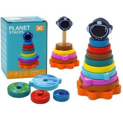 Lean Toys Holzpyramidensortierer 10 Stück Lean Toys Holzpyramidensortierer 10 Stück