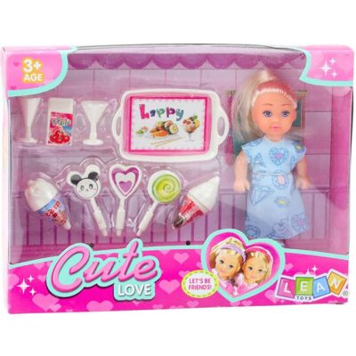 Lean Toys Lean Mini Puppe Set Süsses Zubehör Blaues Kleid Lean Toys Lean Mini Puppe Set Süsses Zubehör Blaues Kleid