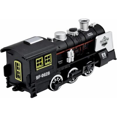 Lean Toys Klassische Lokomotive mit Hindernissensor, Rauchlichtern und Geräuschen (schwarz) Lean Toys Klassische Lokomotive mit Hindernissensor, Rauchlichtern und Geräuschen (schwarz)