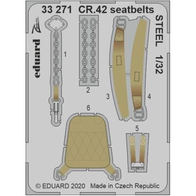 Eduard CR.42 seatbelts STEEL for ICM Eduard CR.42 seatbelts STEEL for ICM