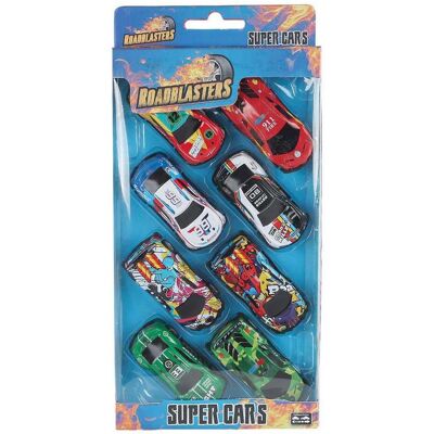 Roadblasters-Autos, Die Cast, mit Pull back, 7,5 cm, 8 Stk. Roadblasters-Autos, Die Cast, mit Pull back, 7,5 cm, 8 Stk.