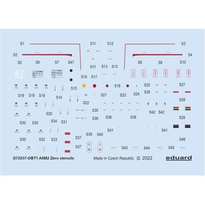 Eduard A6M2 stencils for TAMIYA/AIRFIX/HASEGAWA Eduard A6M2 stencils for TAMIYA/AIRFIX/HASEGAWA