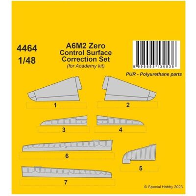 CMK A6M2 Zero Control Surface Correction Set / for Academy kit CMK A6M2 Zero Control Surface Correction Set / for Academy kit