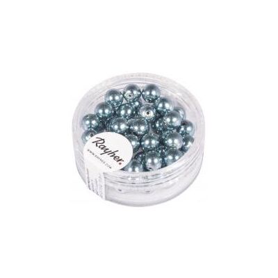 Rayher Renaissance Glaswachsperlen, 6mm ø, zartblau, 4 Rayher Renaissance Glaswachsperlen, 6mm ø, zartblau, 4