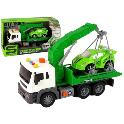 Lean Toys Abschleppwagen mit 1:16 Sound, grün Lean Toys Abschleppwagen mit 1:16 Sound, grün