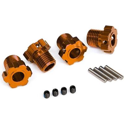 Traxxas Radmitnehmer splined 17mm (orange-eloxiert) (4) / Gewindesti Traxxas Radmitnehmer splined 17mm (orange-eloxiert) (4) / Gewindesti