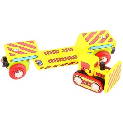 Bigjigs Holzbahn Bulldozer Niveaufahrzeug - Spielset Bigjigs Holzbahn Bulldozer Niveaufahrzeug - Spielset