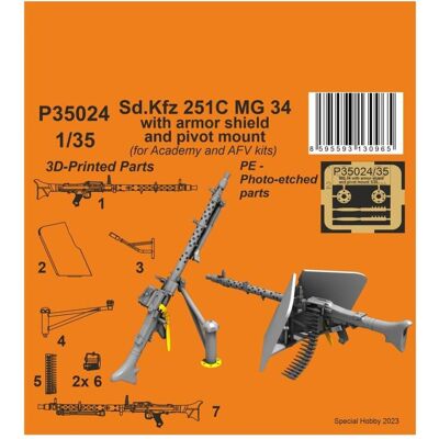 CMK Sd.Kfz 251C MG 34 with armor shiels and pivot mount 1/35 CMK Sd.Kfz 251C MG 34 with armor shiels and pivot mount 1/35
