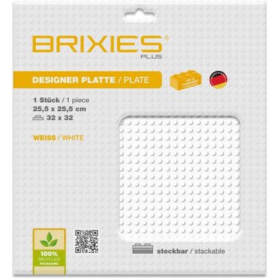 Brixies Bauplatte 32x32 Basic weiss Brixies Bauplatte 32x32 Basic weiss
