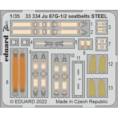 Eduard Ju 87G-1/2 seatbelts STEEL for BORDER MODEL Eduard Ju 87G-1/2 seatbelts STEEL for BORDER MODEL
