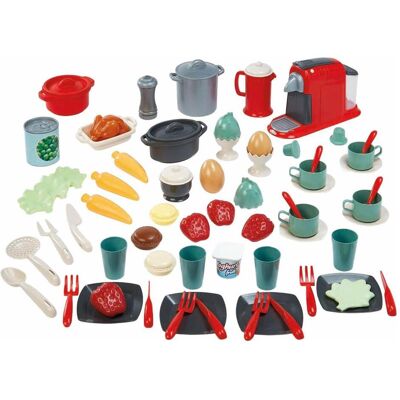 Ecoiffier 100% Chef Geschirr in Aufbewahrungsbox - 70dlg. Ecoiffier 100% Chef Geschirr in Aufbewahrungsbox - 70dlg.
