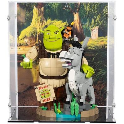 iDisplayit Acryl-Display LEGO 72423 Shrek, Esel und Der Gestiefelte Kater (Hintergrundbild & schwarzer Boden) iDisplayit Acryl-Display LEGO 72423 Shrek, Esel und Der Gestiefelte Kater (Hintergrundbild & schwarzer Boden)