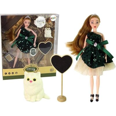 Lean Toys Emily Holzherz weisse Katze Babypuppe Lean Toys Emily Holzherz weisse Katze Babypuppe