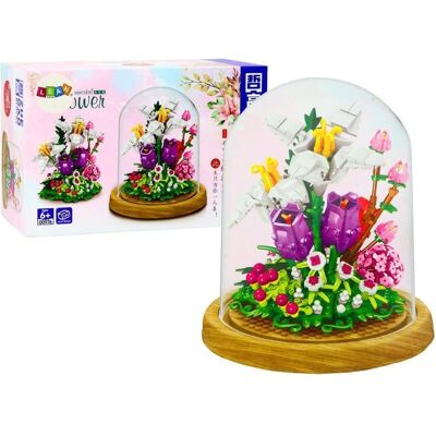 Lean Toys Blumenblöcke in Vitrine 487-tlg Lean Toys Blumenblöcke in Vitrine 487-tlg