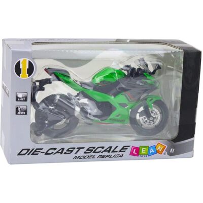 Lean Toys Metall Sport Motorrad Lichter Sounds Grün 1:12 Lean Toys Metall Sport Motorrad Lichter Sounds Grün 1:12