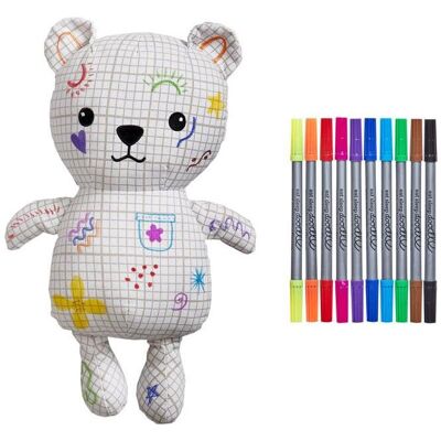 Eat Sleep Doodle Teddybär mit 10 quadratischen Markern Eat Sleep Doodle Teddybär mit 10 quadratischen Markern