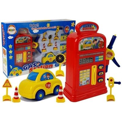 Lean Toys Lean Cars Set Tankstelle Spielzeugauto Strassenschild Lichtton Lean Toys Lean Cars Set Tankstelle Spielzeugauto Strassenschild Lichtton