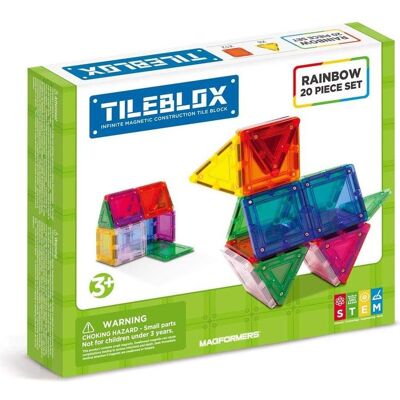 Tileblox Regenbogen 20er Set - Konstruktionsspielzeug Tileblox Regenbogen 20er Set - Konstruktionsspielzeug