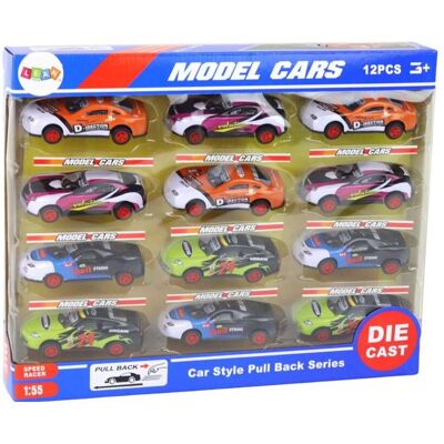 Lean Toys Modellset - Friktions-Sportwagen - 12 Bunte Teile Lean Toys Modellset - Friktions-Sportwagen - 12 Bunte Teile