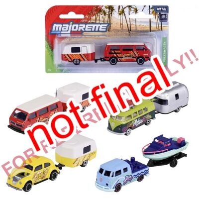 Majorette Volkswagen Trailer, 4-sort. Majorette Volkswagen Trailer, 4-sort.