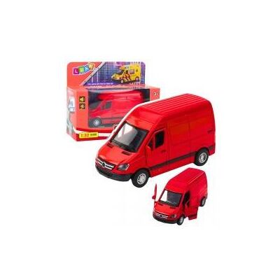 Lean Toys Lean Metall Lieferwagen Rot 1:32 Lichter Sound Lean Toys Lean Metall Lieferwagen Rot 1:32 Lichter Sound