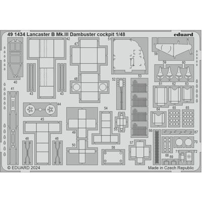 Eduard Lancaster B Mk.III Dambuster cockpit 1/48 HKM Eduard Lancaster B Mk.III Dambuster cockpit 1/48 HKM