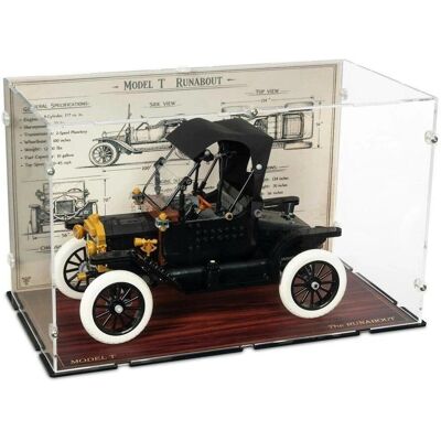 iDisplayit Acryl-Display für LEGO 11376 Ford Model TX (Mit Technischem Hintergrundbild & Holzdesign Boden) iDisplayit Acryl-Display für LEGO 11376 Ford Model TX (Mit Technischem Hintergrundbild & Holzdesign Boden)
