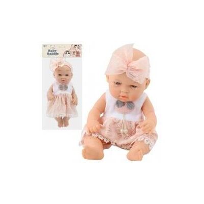 Lean Toys Babypuppe im rosa Kleid, mit Haarband, beweglichen Armen und Beinen, 30 cm Lean Toys Babypuppe im rosa Kleid, mit Haarband, beweglichen Armen und Beinen, 30 cm