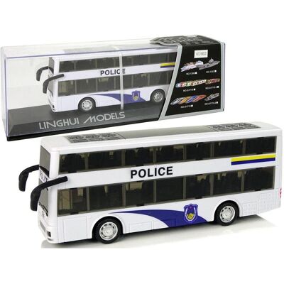 Lean Toys Double-decker police bus with light and sound effects Lean Toys Double-decker police bus with light and sound effects